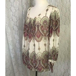 Westport Women's Top Size L Long sleeve Blonde Lac new whit tag